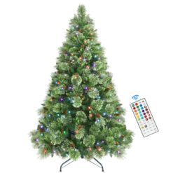 9ft Prelit RGB Lights Carolina Pine Artificial Christmas Pine Trees with Remote