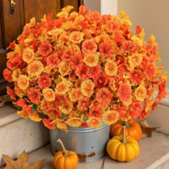 20 Bundles Outdoors Autumn  UV Resistant Silk Colorful Morning Glory Realistic Faux Flowers