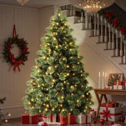 Alternative view of Realistic Pre-lit Carolina Pine Artificial Christmas Pine Trees with RGB Lights Remote-106 Lights Modes