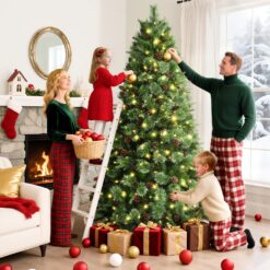 Alternative view of 7.5ft Prelit Multi-Color Lights Carolina Pine Artificial Christmas Trees with Remote