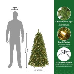 Alternative view of 4ft Pre-lit Artificial Christmas Tree 100 Warm White Lights