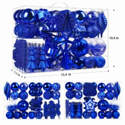 Alternative view of 100pcs Blue Christmas Tree Decorations Ornaments Set