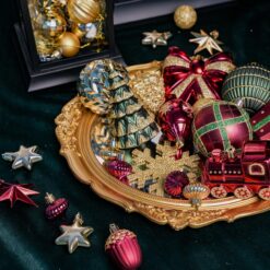 Alternative view of 82pcs Gold Red and Green Christmas Balls Ornaments Set with Hanging Strings